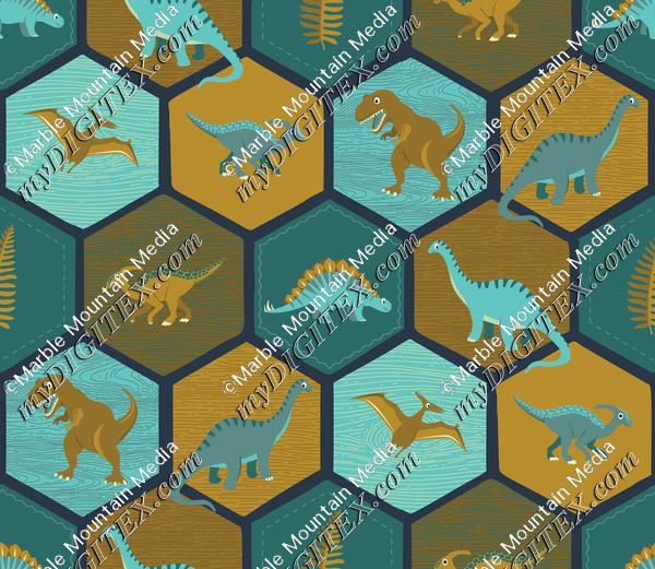 Dinosaur Hex - Navy