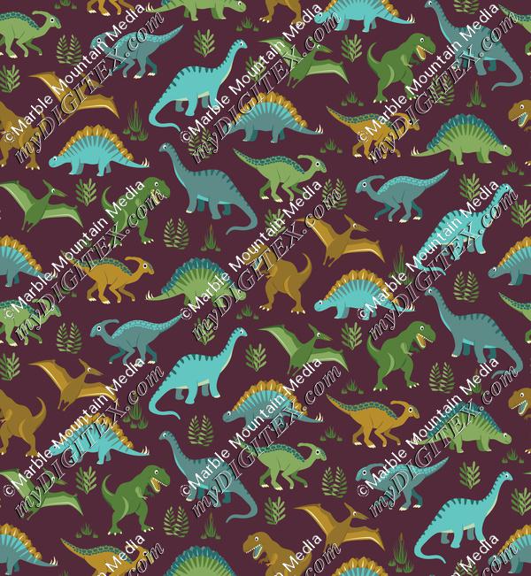 Dinosaur Vegetation Scatter - Mulberry