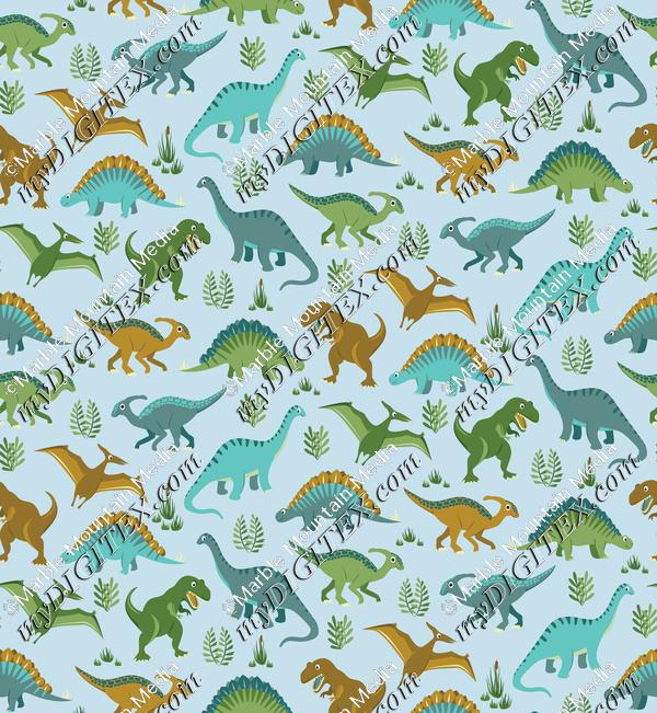 Dinosaur Vegetation Scatter - Pale Blue