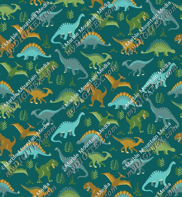 Dinosaur Vegetation Scatter - Teal