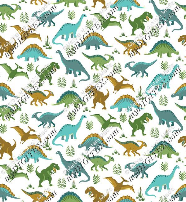 Dinosaur Vegetation Scatter - White