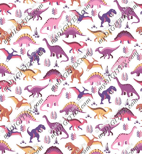 Dinosaur Vegetation Scatter - Pink Version