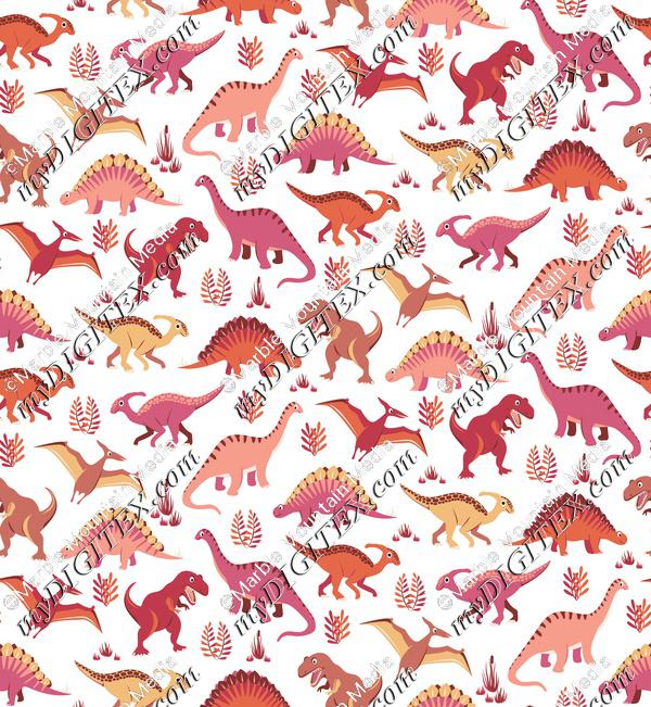 Dinosaur Vegetation Scatter - Salmon Version