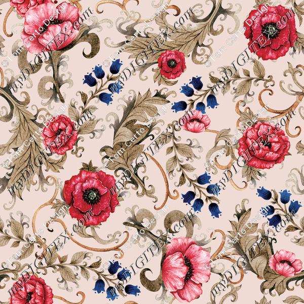 Ornamental floral print