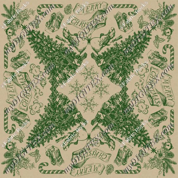 Country Christmas Bandana Toile 2