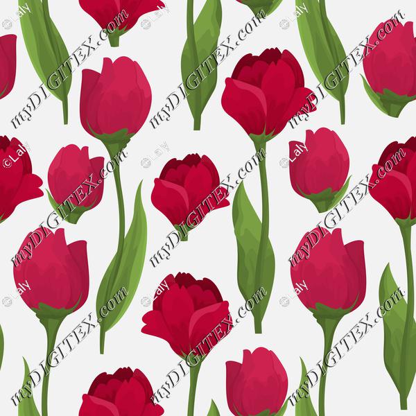 Red roses on a white background pattern