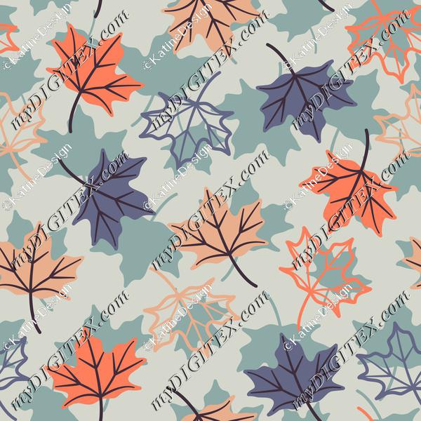 Maple leaves light blue silhouette+fill