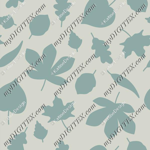 Autumn leaves light blue silhouette