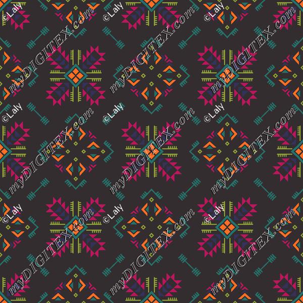 Tribal shapes on a black background