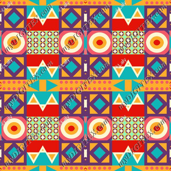 Retro colors shapes rows