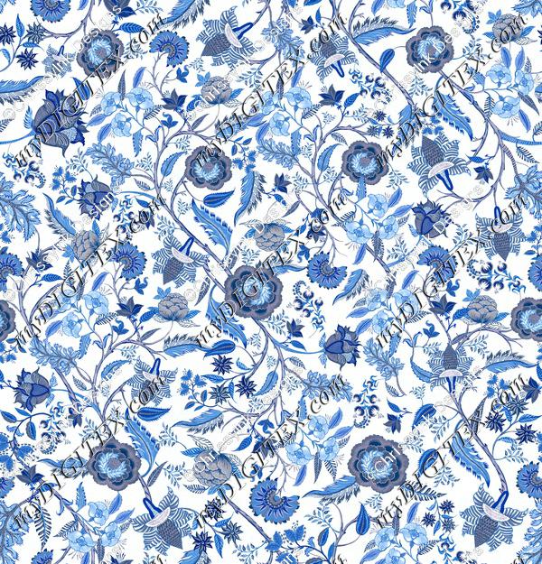 Indian Chinoiserie Chintz BLUEs