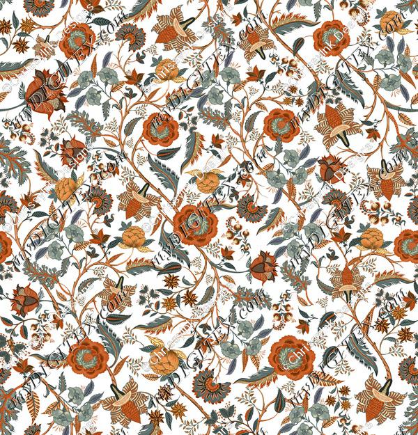 Indian Chintz on white