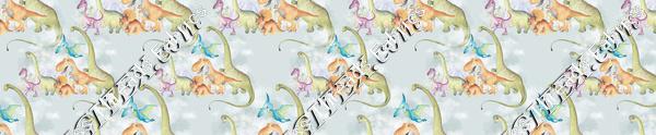 Watercolour Dinosaurs Blue