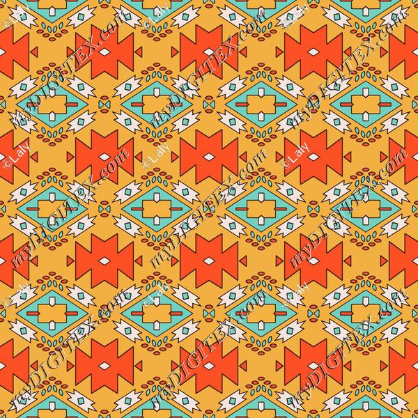 Tribal shapes in retro colors