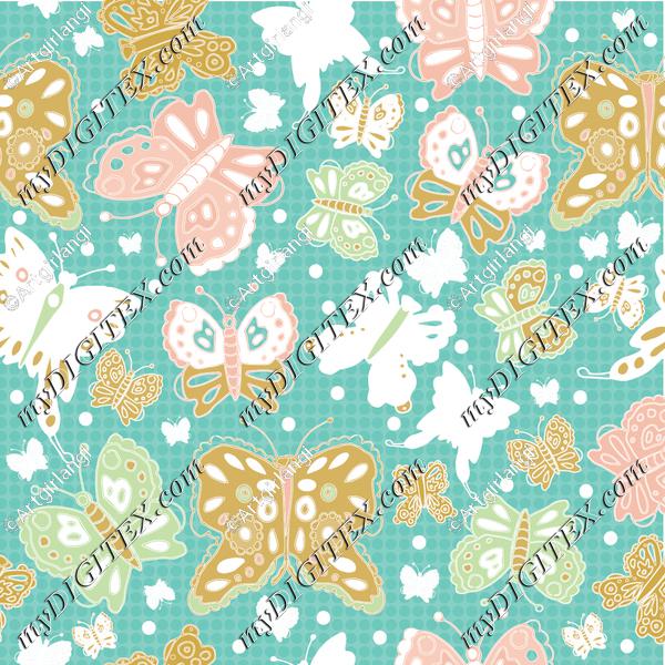 Butterflies teal-01