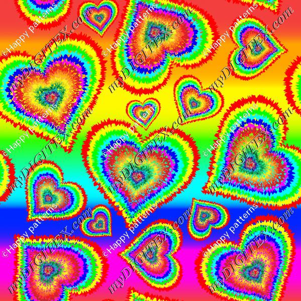 rainbow hearts on rainbow