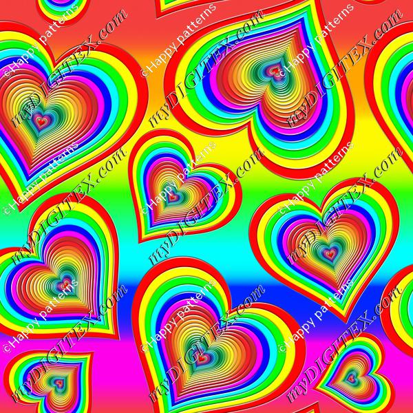 rainbow hearts on rainbow2