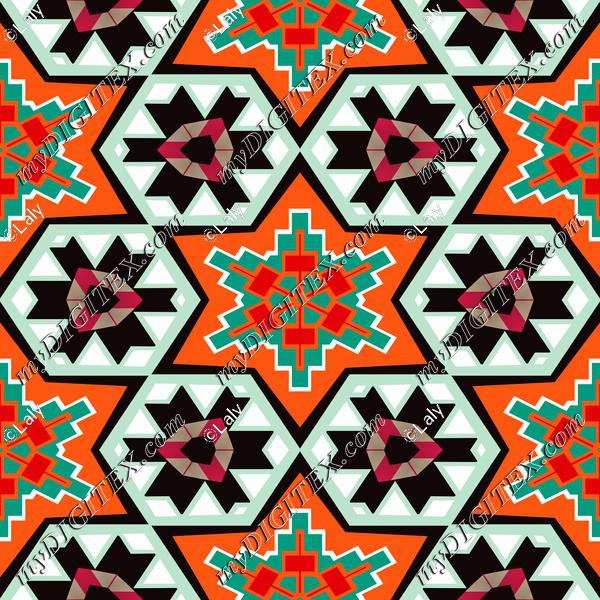 Shapes in hexagons pattern