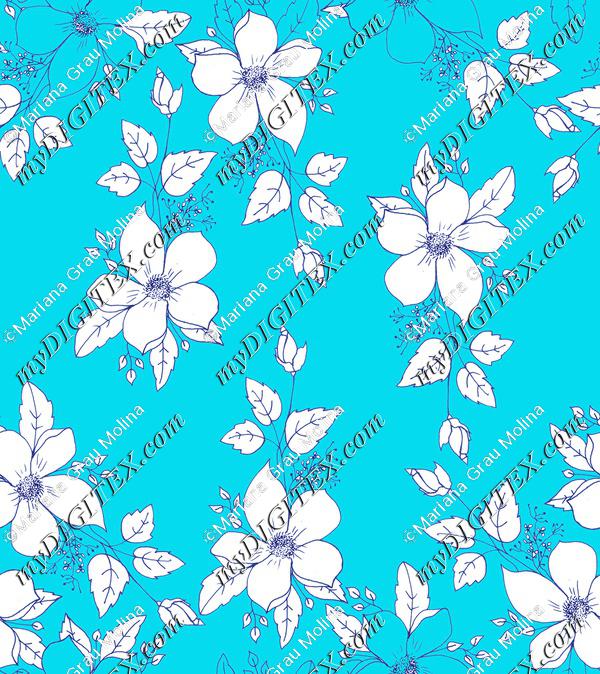 flor china turquesa azurro