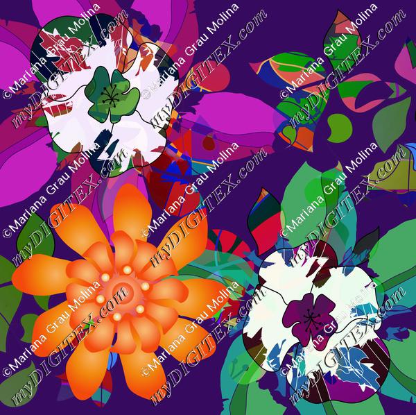 art deco forma pattern floral