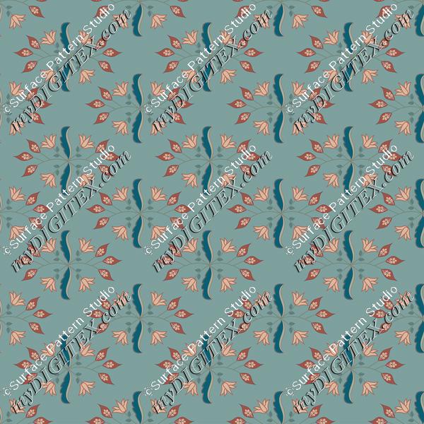 Morning Blue Flowers - Pattern