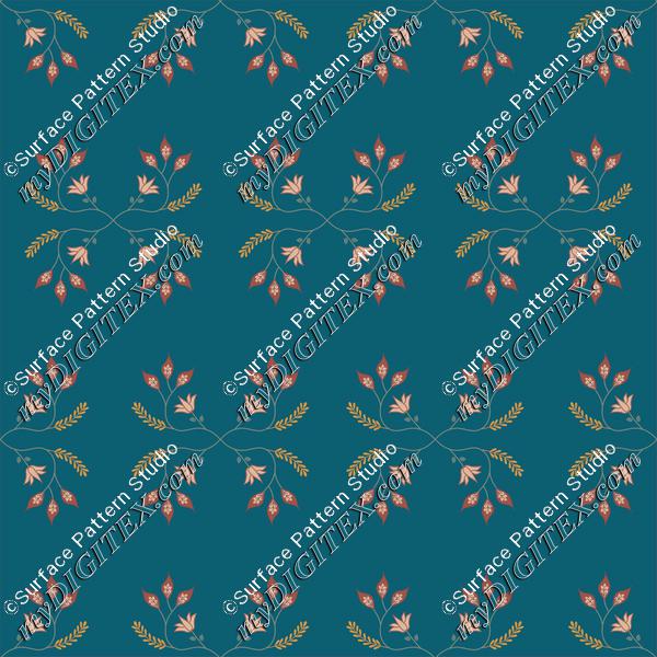 Blue Sapphire Flowers - Pattern