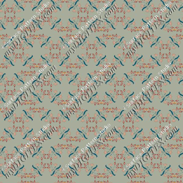 Laurel Green Flowers - Pattern
