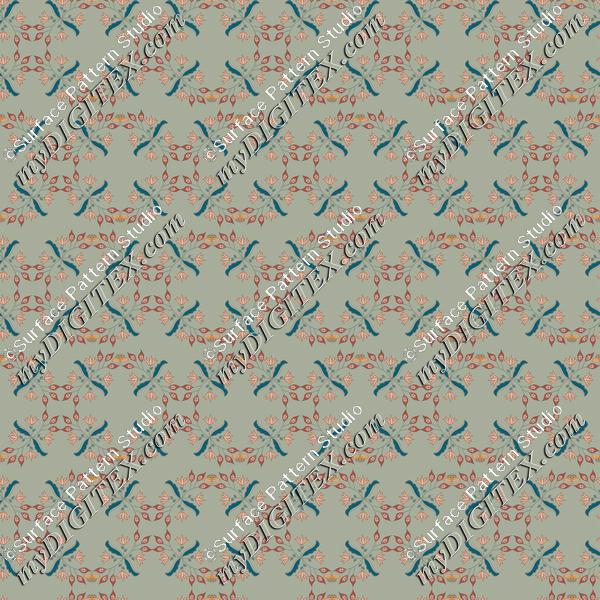 Laurel Green Flowers - Pattern