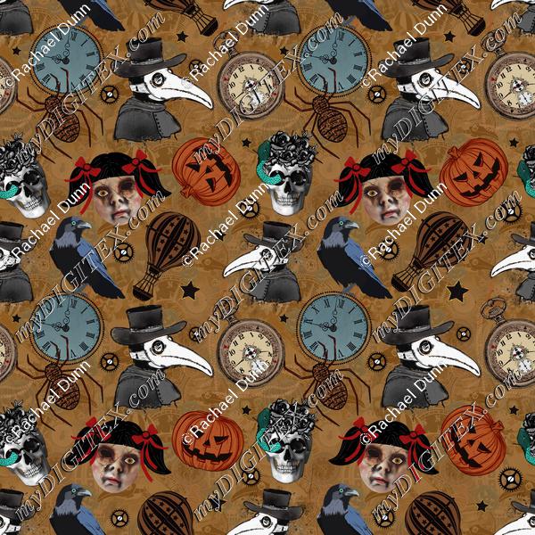 Plague doctor tossed seamless caramel