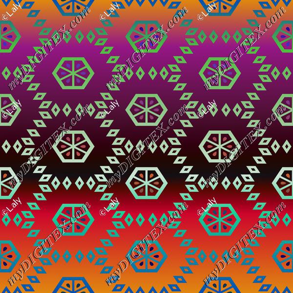 Gradient hexagons and diamonds pattern