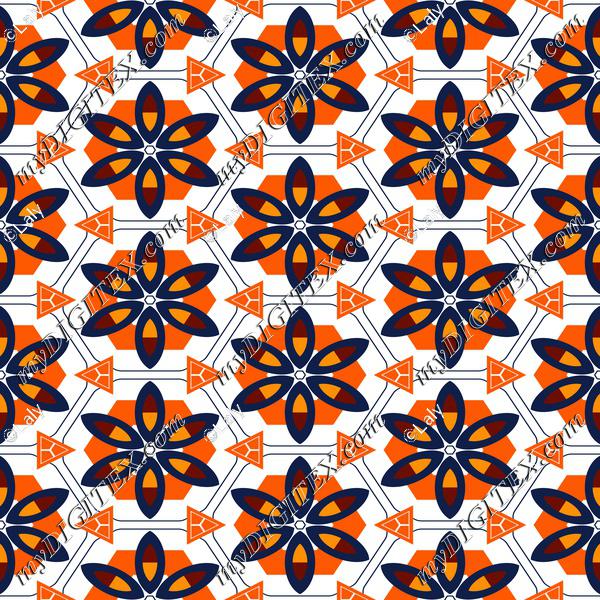 Flowers and triangles pattern