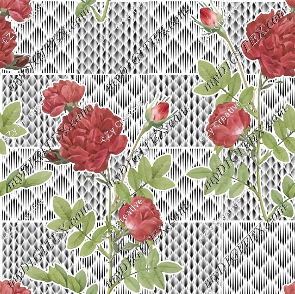 Rose Floral Check