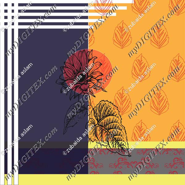 geometric abstract sunflower