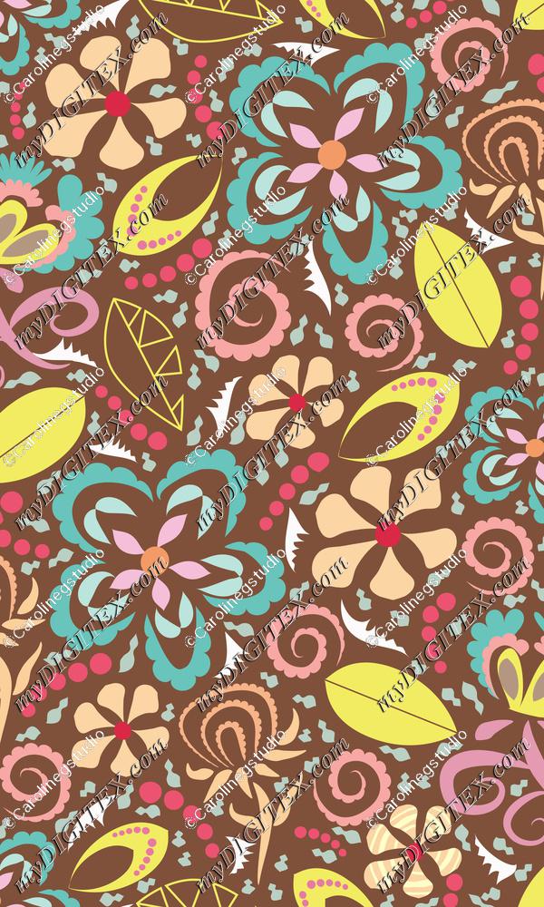 Whimsy Floral Brown