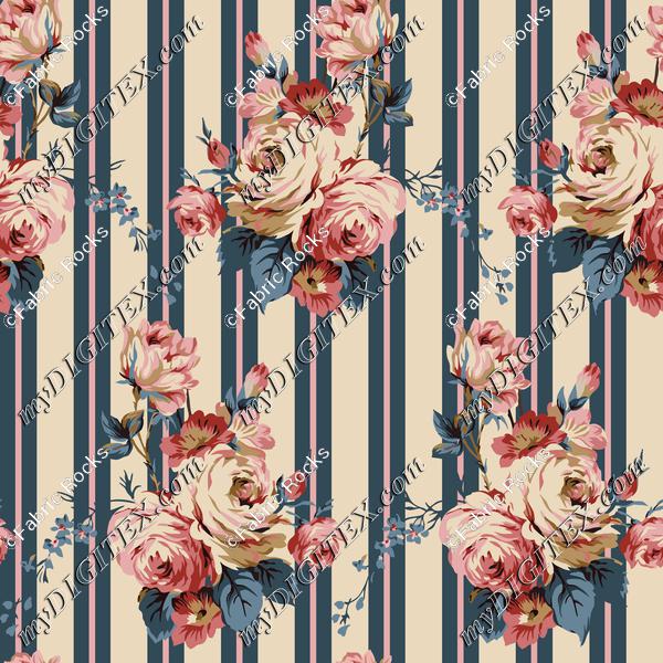 Antique Floral Stripe