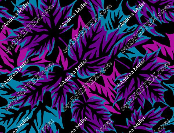 Autumn Leaves - Dark Purple Teal