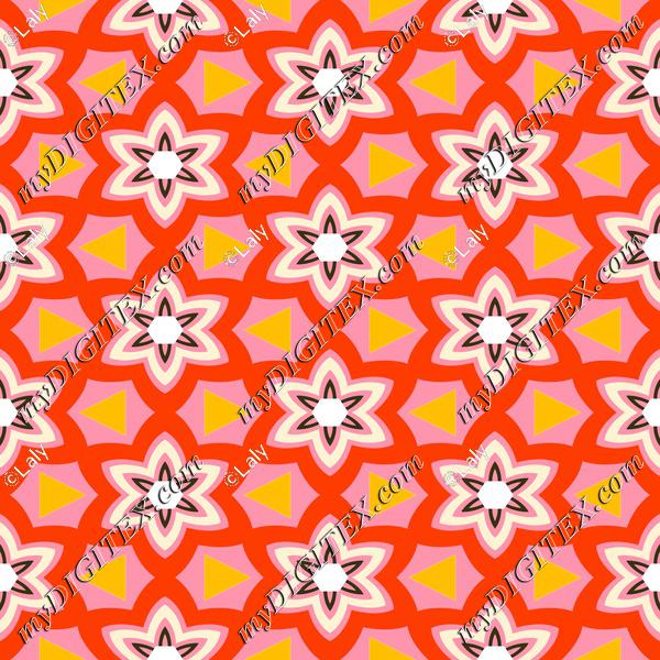 Flowers and triangles pattern
