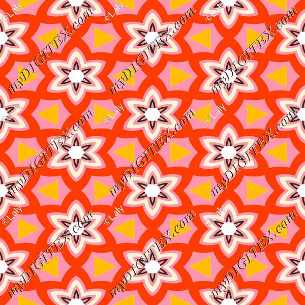 Flowers and triangles pattern