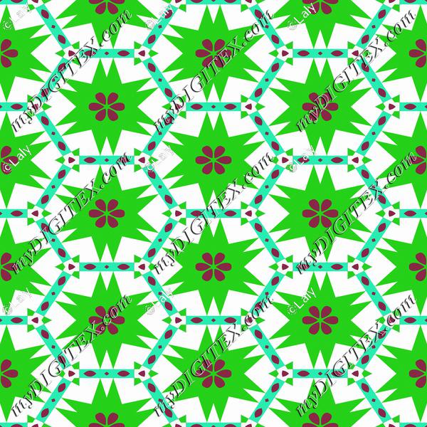 Green flowers pattern