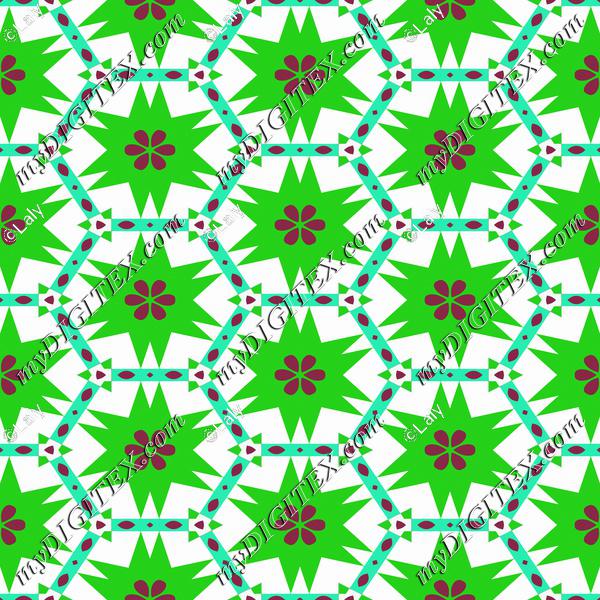 Green flowers pattern