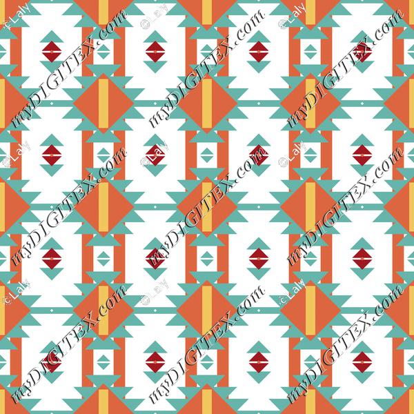 Tribal shapes on a white background pattern