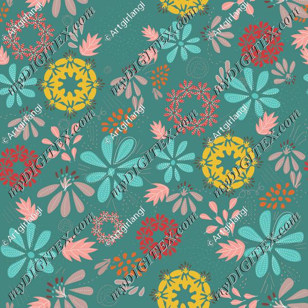 Radial Floral teal bg-01-01