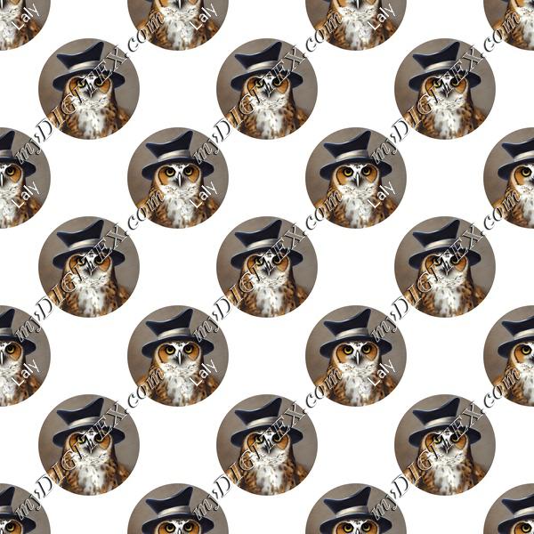 Owl with a hat pattern