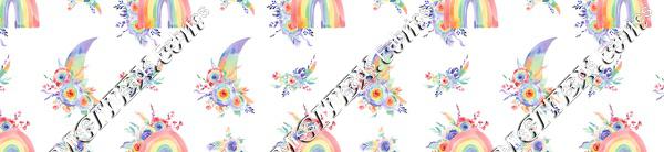 Rainbow Floral Moon