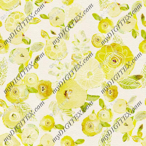 Rustic Floral Lemon with color burn_AngiMullhatten