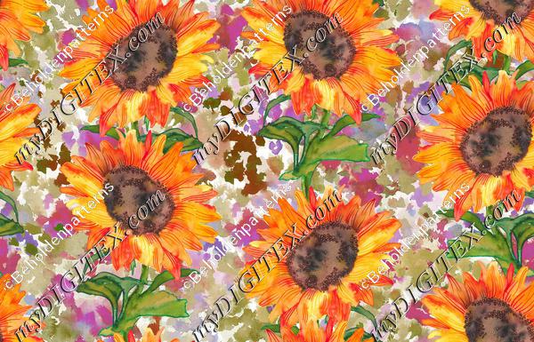 Sunflower-yellow-light-purple-background