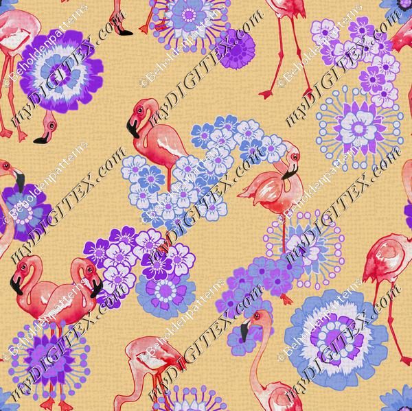 1flamingos-and-flowers-purple-on-yellow