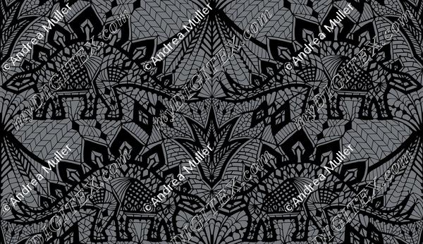 Stegosaurus Lace - Black Grey