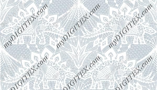 Stegosaurus Lace - White Silver