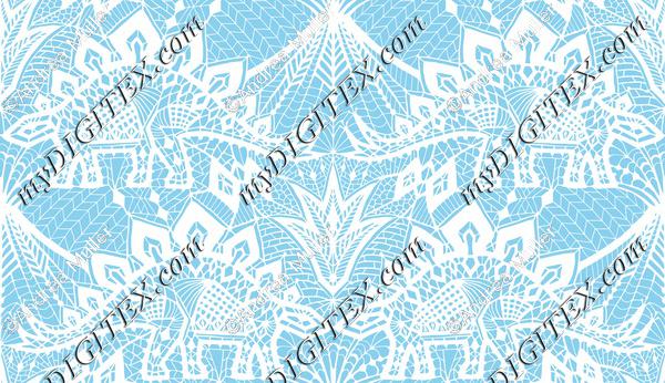 Stegosaurus Lace - Blue White